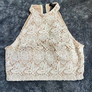 Lace cropped blouse